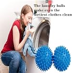 6 Pack Laundry Wash Balls, Dry Clothes Balls Reusable Dryer Balls Fluffy and Anti-Static Anti-entanglement Fabric Softener for Washing Machine (Blue)