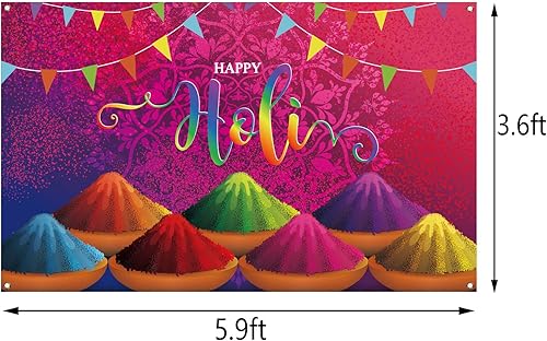 Miniatura 2 de Happy Holi Photo Booth telón de fondo hindú indio para interiores y exteriores, fotografía para el hogar, decoración de fondo de pared