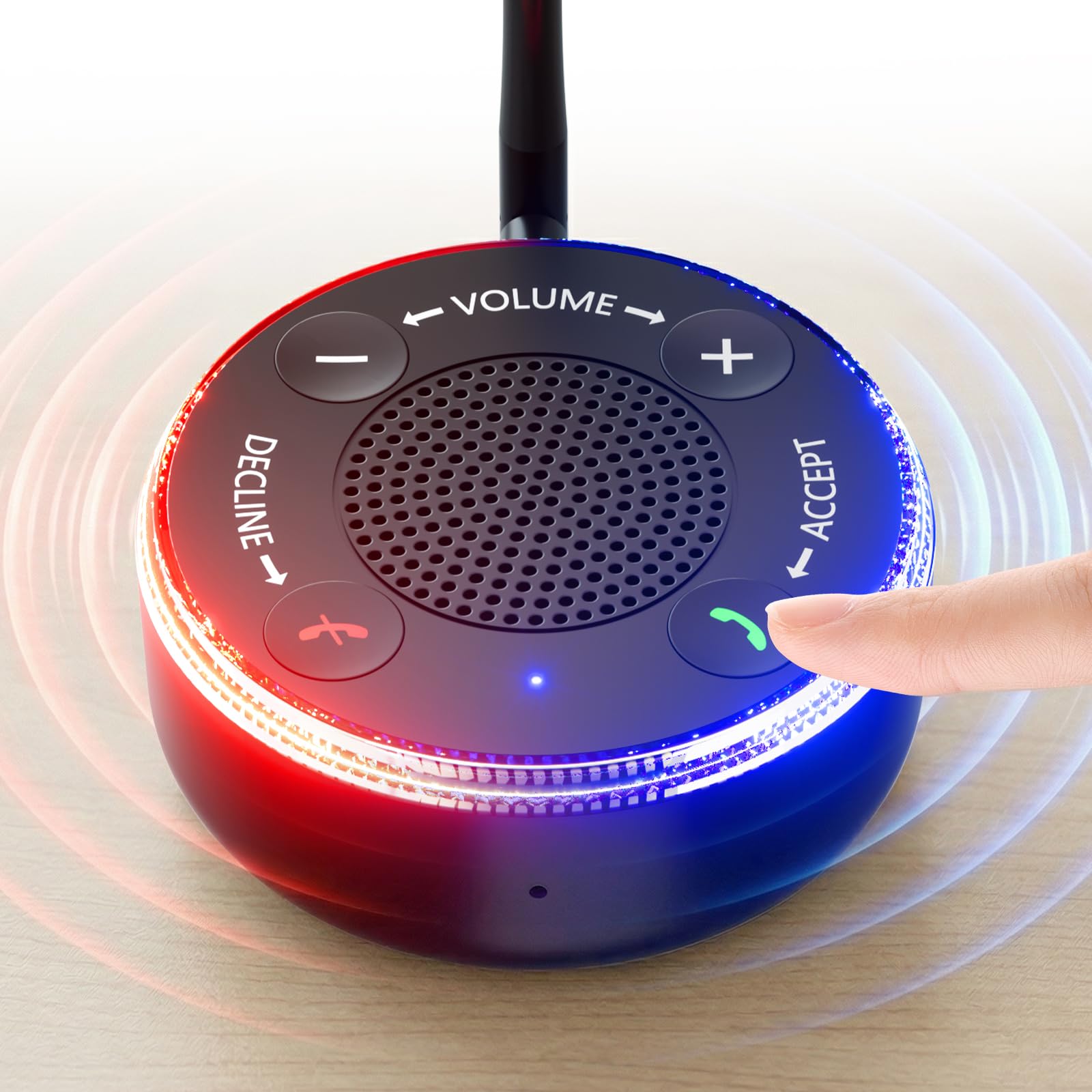 PebblePulse Amplificatore per altoparlante del telefono, suoneria esterna per telefono cellulare con suoneria forte e allarme flash LED, rispondere direttamente alle chiamate, ideale per uso domestico