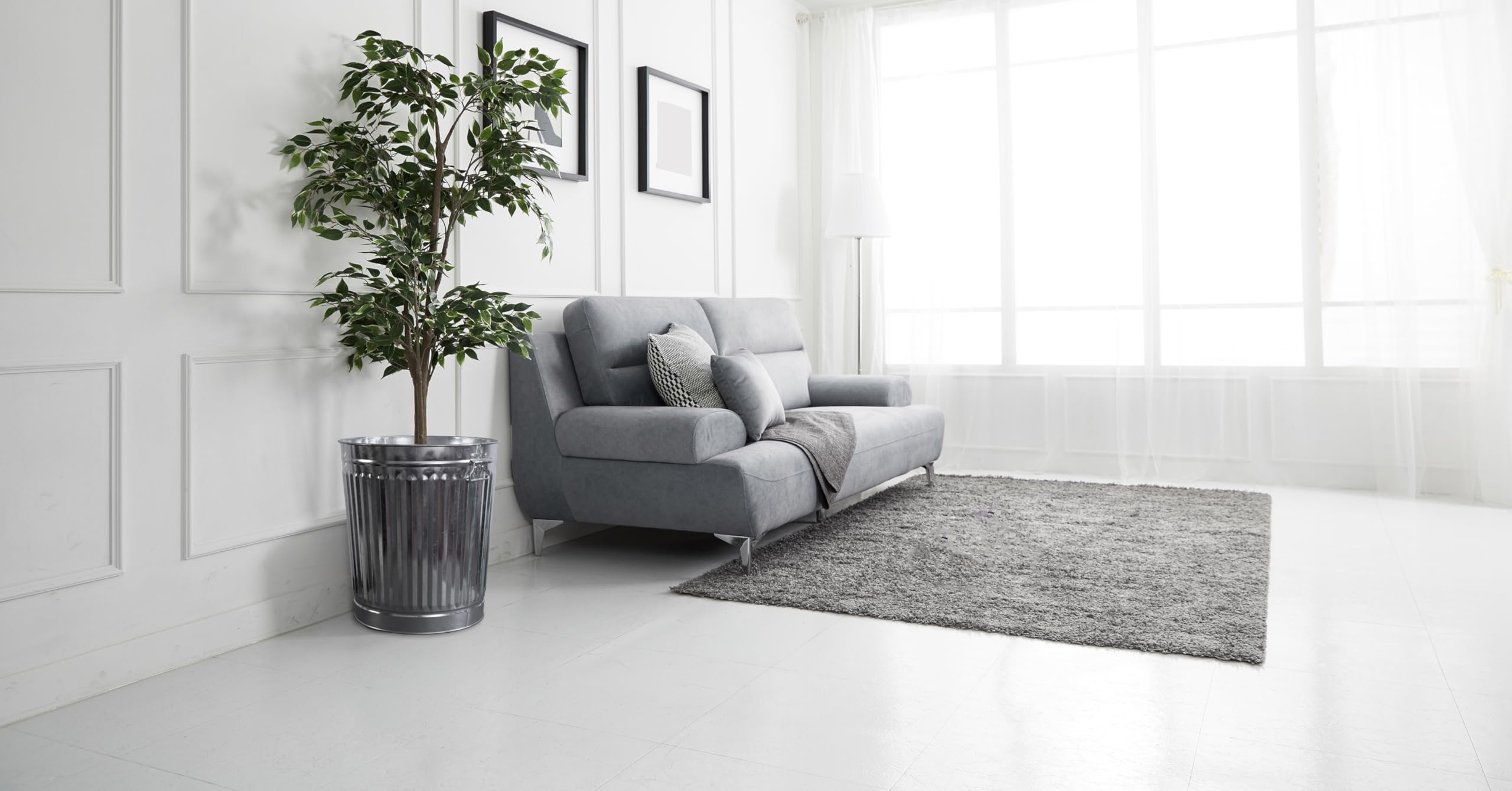 2er-Set Retrodesign Mülleimer mit Griffen und Deckel + 30 Müllbeutel | Zink | 62L