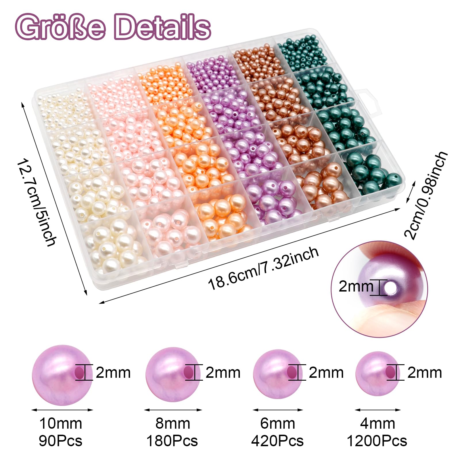 30 stuks losse glazen kralen om te rijgen, 18 mm glazen kralen, glitterkralen voor armbanden, voor het knutselen, sieraden maken, doe-het- zelf halskettingen, oorbellen, decoratie
