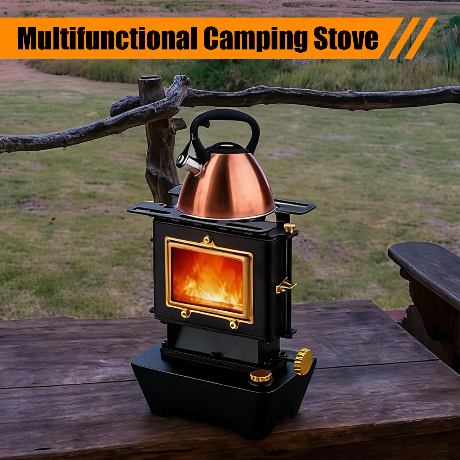 Tragbarer Petroleum Laterne mit 525ml Öltank Petroleum Camping Heizung Stove Multifunktionale Campingkocher mit Aufbewahrungstasche für Außenbeleuchtung Erwärmung Kochen