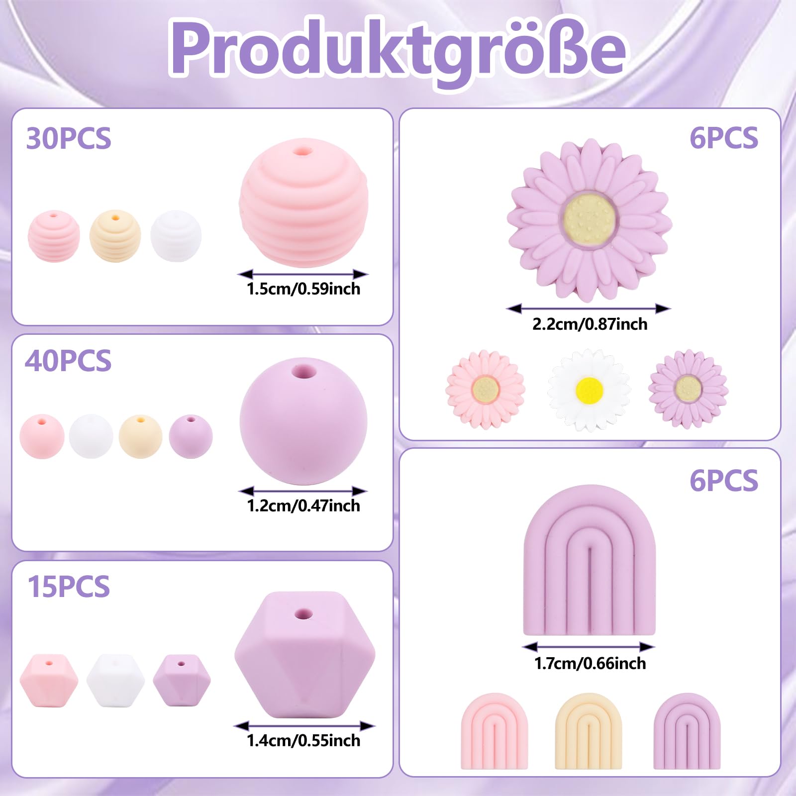 Siliconen Daisy Hot Pink - Siliconen - Kraal - Sparklin Moon