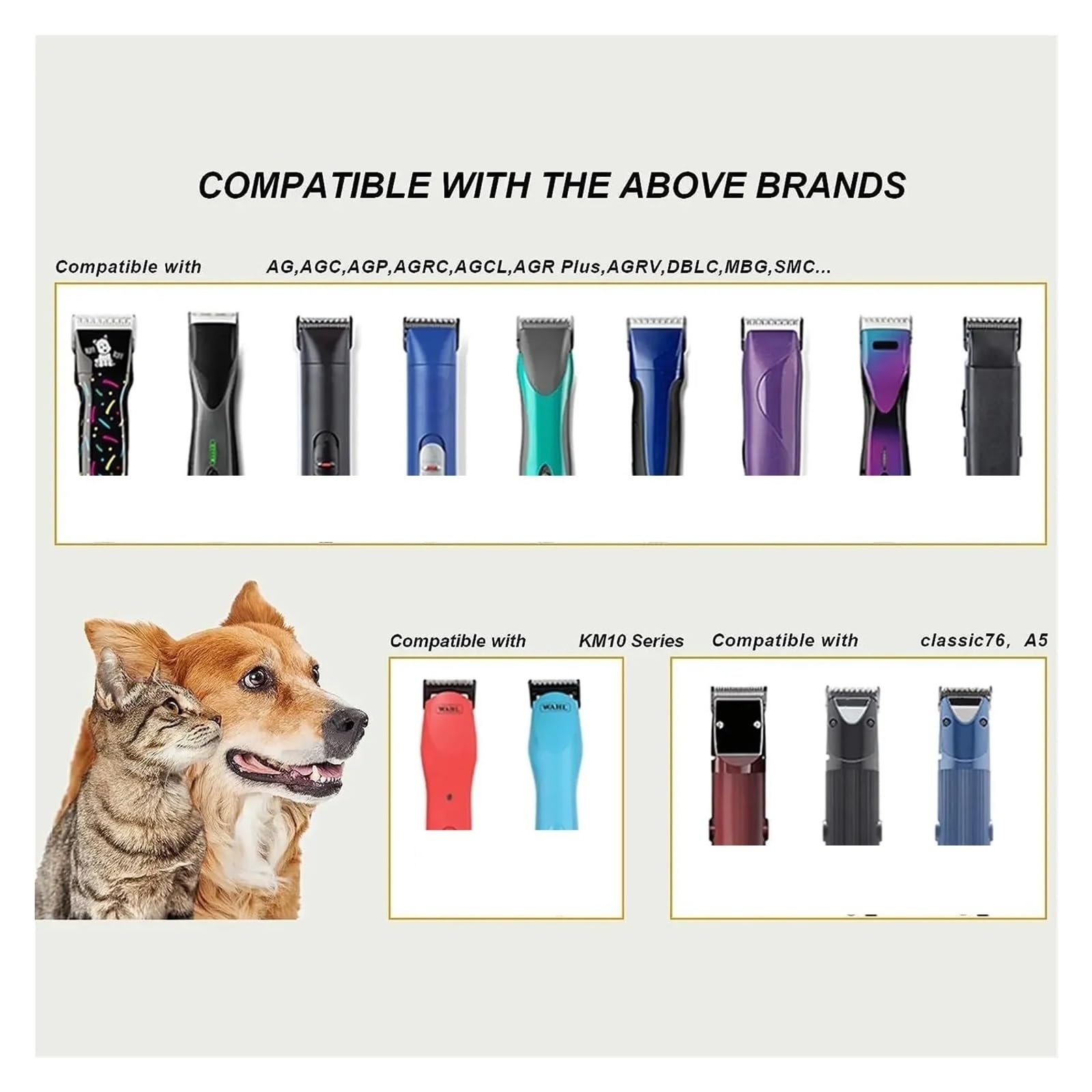Cuchilla Ancha Desmontable for Animales, Compatible Con Andis, Compatible Con Wahl, KM Clippers, Cuidado De Mascotas, Perros, Ovejas, Caballos Y Cerdos(7FW)