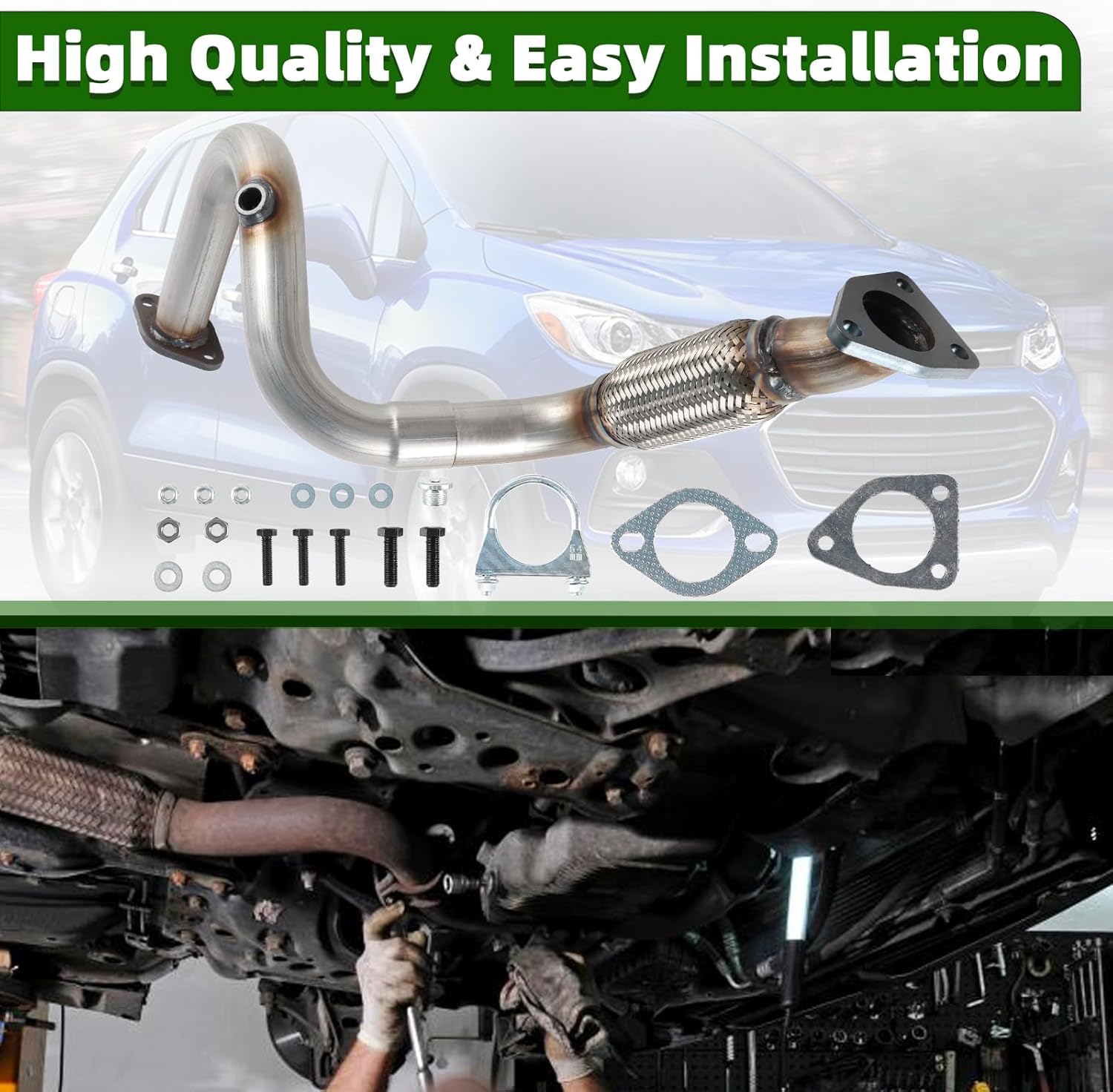 Front Flex Pipe Replacement for Buick Encore 2013-2018 Chevy Trax 2015-2019 Sport Utility 1.4L l4 52572