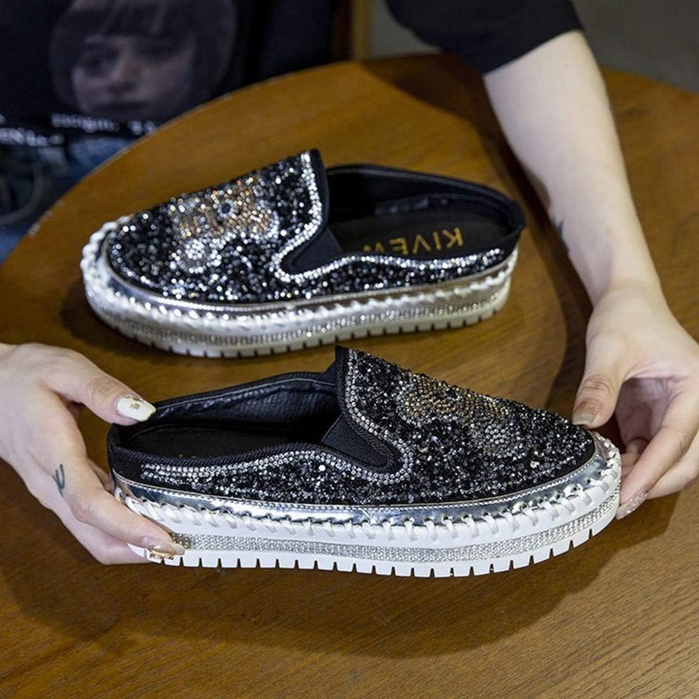 [Patypeety] かかとなし スリッポン レディース 厚底 3cm身長アップ スニーカー ローカット サンダル 通気性 軽量