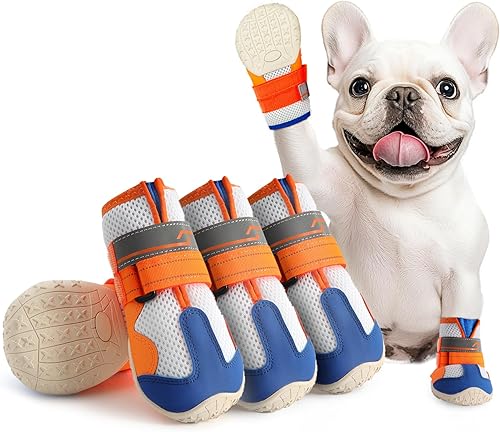 Miniatura 1 de Zapatos para perros pequeños, medianos y grandes, zapatos suaves y transpirables con correas reflectantes, botines antideslizantes para perros,