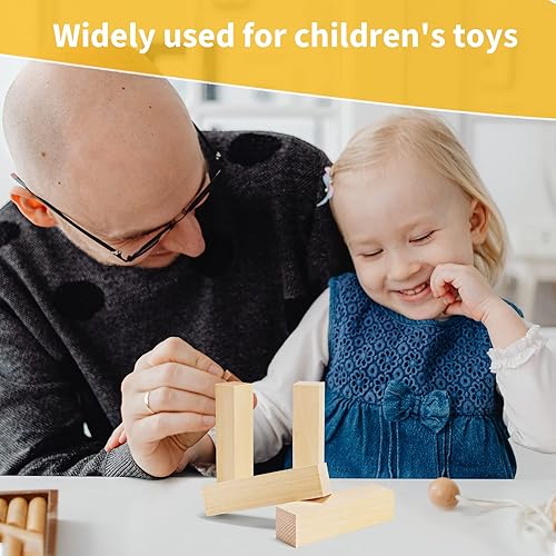 Miniatura 6 de Paquete de 10 bloques de tallado de tilo, bloques de madera maciza suave de 4 x 1 x 1 pulgada, bloques de madera sin terminar para tallar y tallar,