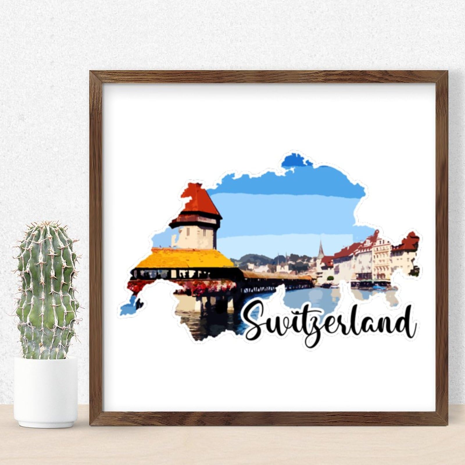 Panneau en bois Suisse 30x30 cm décor mural rustique - 8