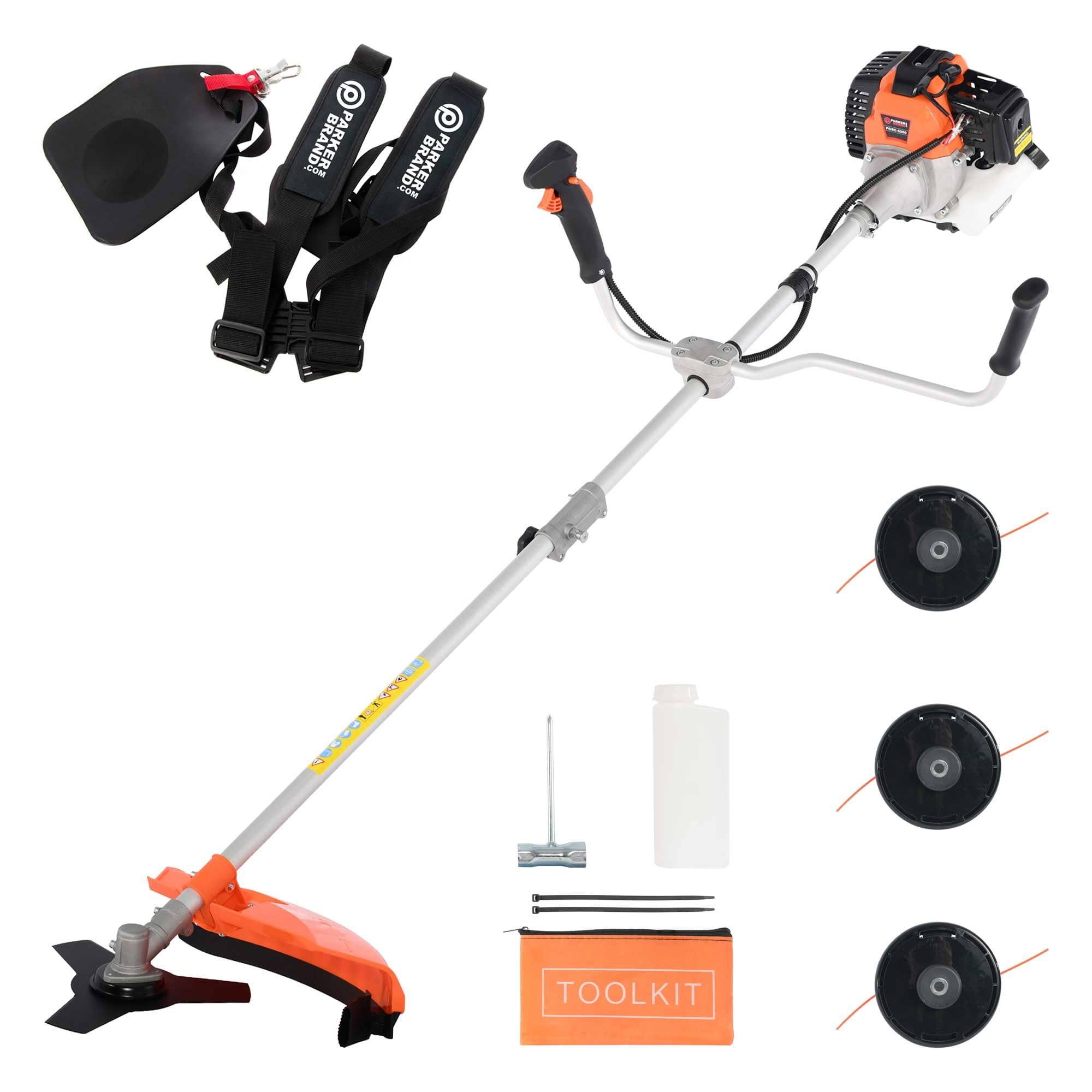 Parkerbrand.com 52Cc Petrol Garden Brush Cutter, Grass Trimmer