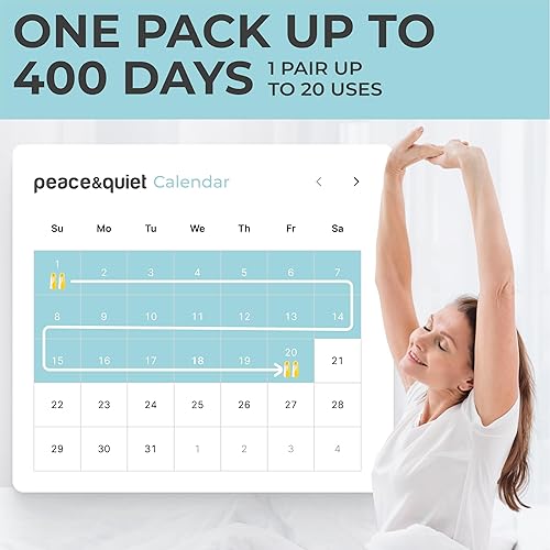 Miniatura 8 de Peace&Quiet PQ - Tapones pequeños para dormir, 40 tapones para los oídos para dormir, ronquidos, canales auditivos pequeños, cancelación de ruido de