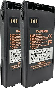 3000mAh Lithium-ion Battery W/IMPRES NNTN7335A NNTN7335B NNTN7335 with Belt Clip for Radio XTS 2500 XTS1500 XTS2250 XTS2000 PR1500 MT1500 NT1500 Replace NTN9858C NTN9858 NTN9857B NTN9815 NTN9857C 1