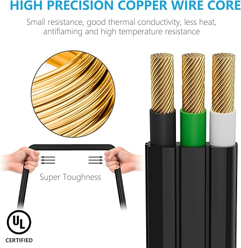 Miniatura 2 de Kasonic - Cable de extensión de 3 tomas de corriente de 25 pies, 1 paquete, múltiples salidas a tierra de triple cable, certificación UL 163 SPT-3,