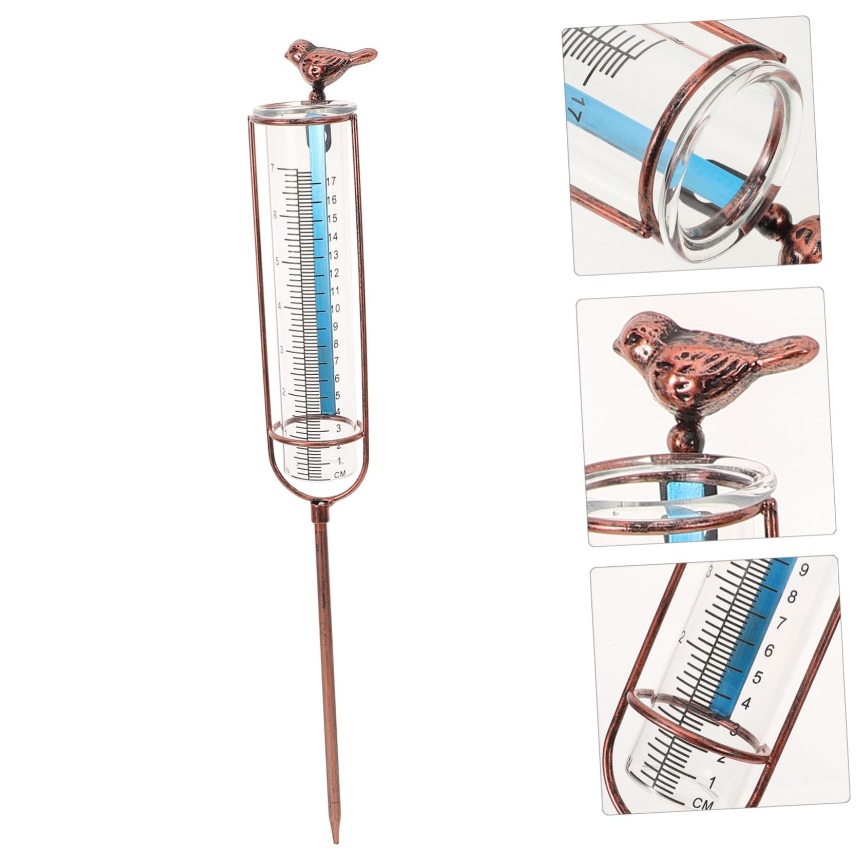ULTECHNOVO 3pezzi Misuratore Di Pioggia Da Giardino Tubo Di Ricambio Graduato Per Pluviometro Resistente e Stabile Design Per Misurazioni Precise All Aperto Con Guarnizione Rossa