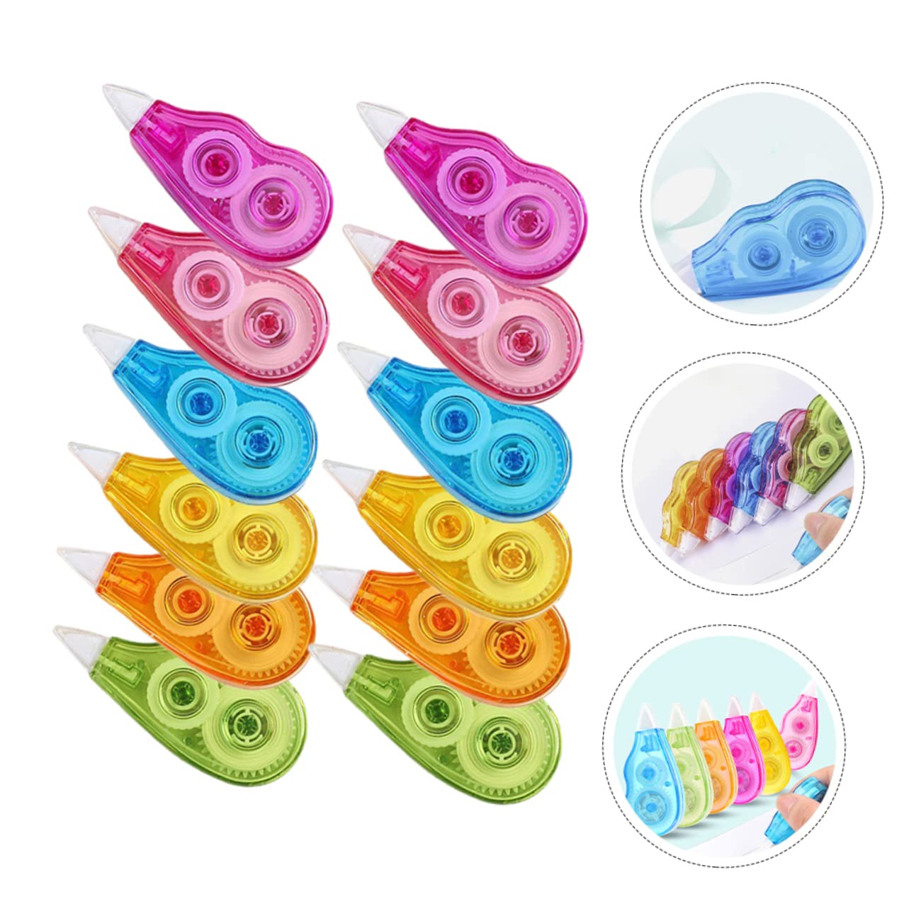 36 Stk Korrekturband -tape Studieren Gelstift-radiergummi -spender Schreibwaren Für Kinder Korrekturrolle Mini-klebeband Stift Nachfüllen Klebebänder Marke Pp