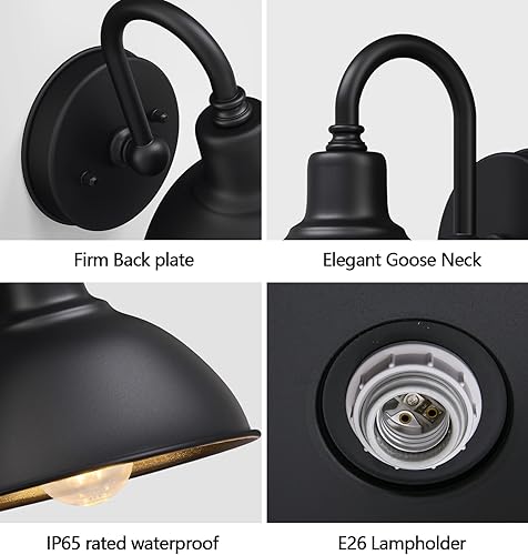 Miniatura 4 de Al aire libre Goose Valley - Lámparas de granero estilo granero, pequeñas y delicadas lámparas clásicas de granja de porche, utilizadas para la