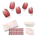 NAILOG Semi Cured Gel Nail Strips (20 Extra Long Stickers/Wraps) | Buy 2 Get 1 UV Lamp| Glossy & Long Lasting Soft Gel Finishing, Silvery Kahala