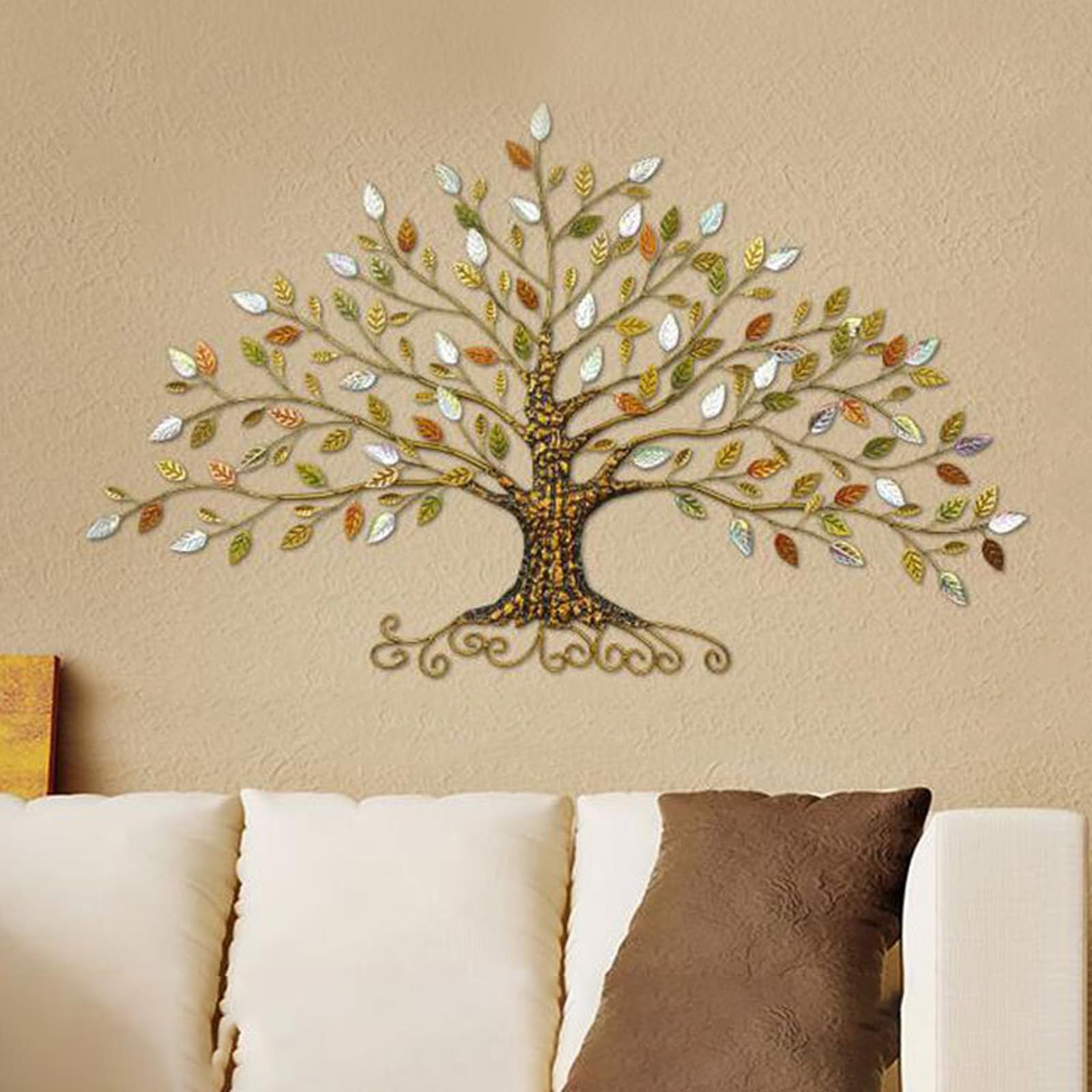 Metall Baum des Lebens Wanddekoration,Baum des Lebens Wanddeko,Baum des Lebens Wanddeko Gold,Baum des Lebens Wanddeko Groß,Wandbehang,FüR Balkon Terrasse Innen- Und AußEnbereich
