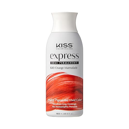 Miniatura 2 de Kiss Express - Tinte semipermanente para el cabello, 3.5 onzas líquidas (paquete de 2, naranja mermelada)
