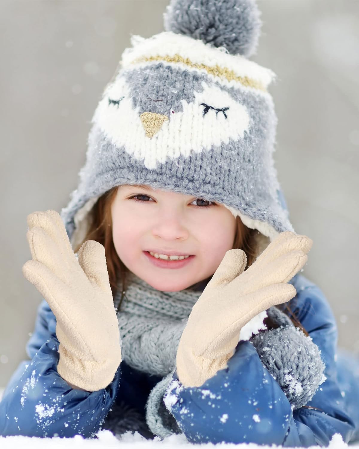 Geyoga 2 Pairs Kids Fleece Gloves Full Finger Winter Warm Gloves Cold Weather Mittens for Boy Girl - Image 2