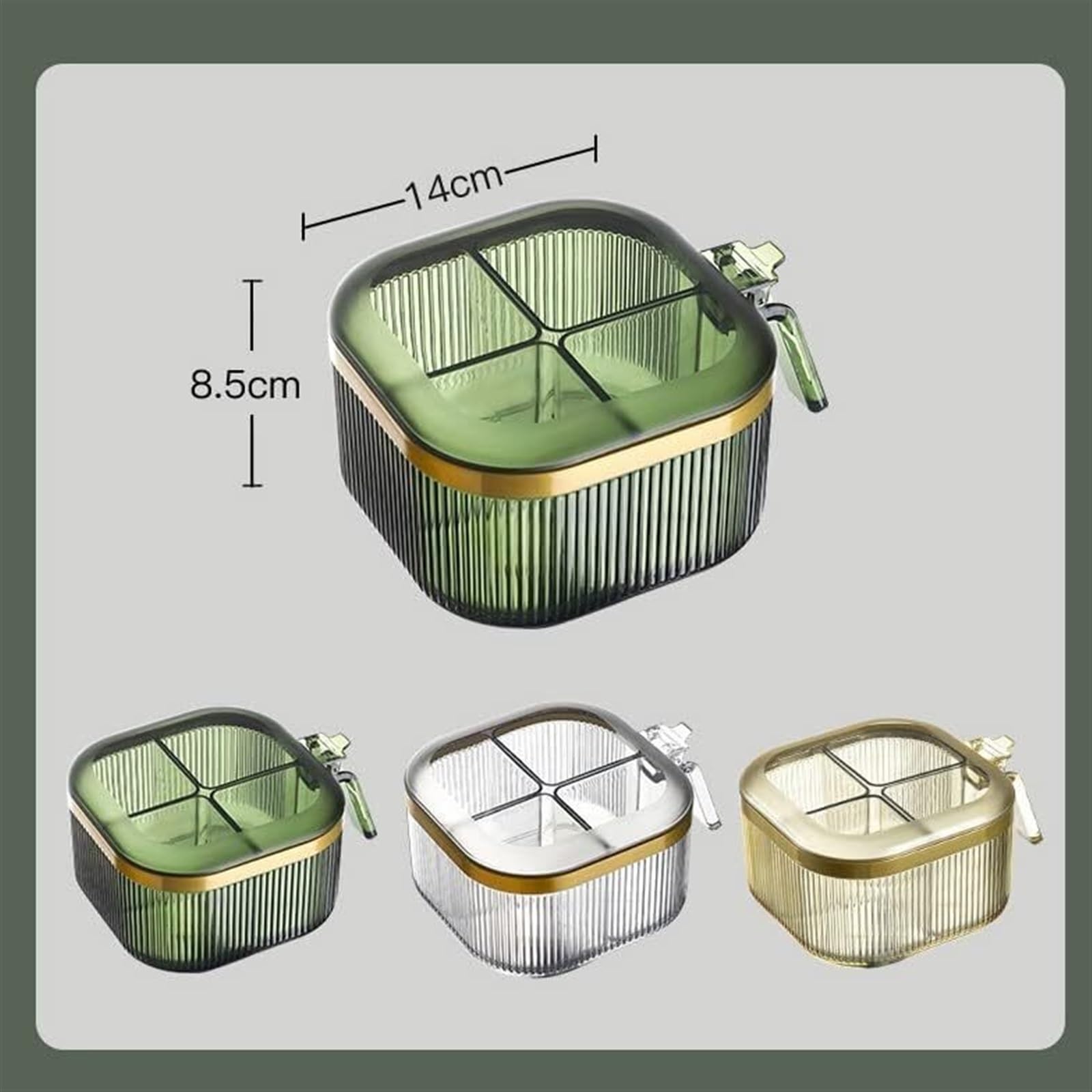 Pots d'assaisonnement, boîte à épices, ensemble de combinaison de boîtes d'assaisonnement, pots à condiments de cuisine à domicile, réservoir de sel Msg, boîte de rangement multi-grilles for sucrier,