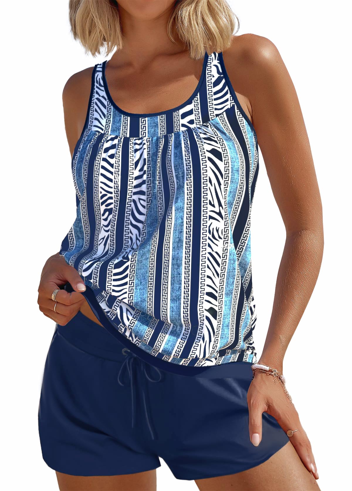 Two Piece Women's Tankini Swimsuits Tummy Coverage Bathing Suits