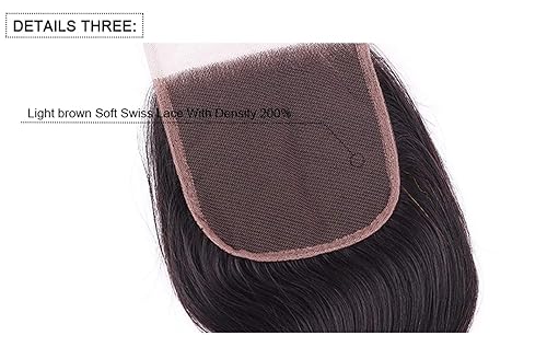 Miniatura 3 de Cabello humano lacio con cierre de encaje 4x4, cierre de encaje HD de 8 pulgadas, cabello virgen brasileño sin procesar, cierre de parte libre,