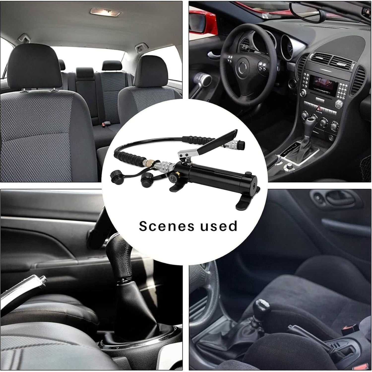 Manual Hydraulic Pump,10000PSI Hand Lifting Pump With 70cm Hose And ZG3/8 Thread, Max 700kg/㎝² High Pressure, Aluminum Pump Body for Hydraulic Tools standard,175cc Oil Content standard+gauge