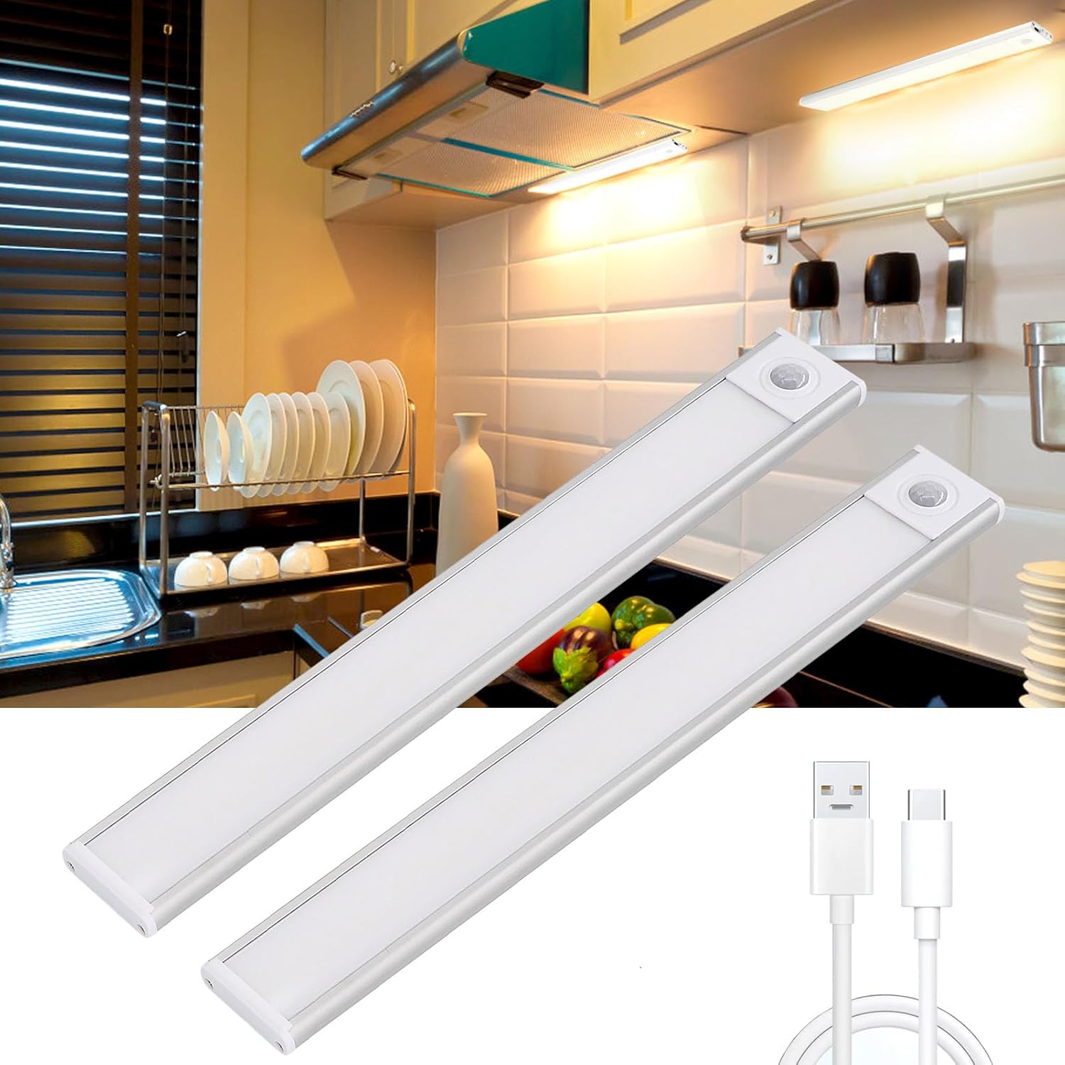 Ebotuzach 2 Packs Motion Sensor Under Lights, 54 LED