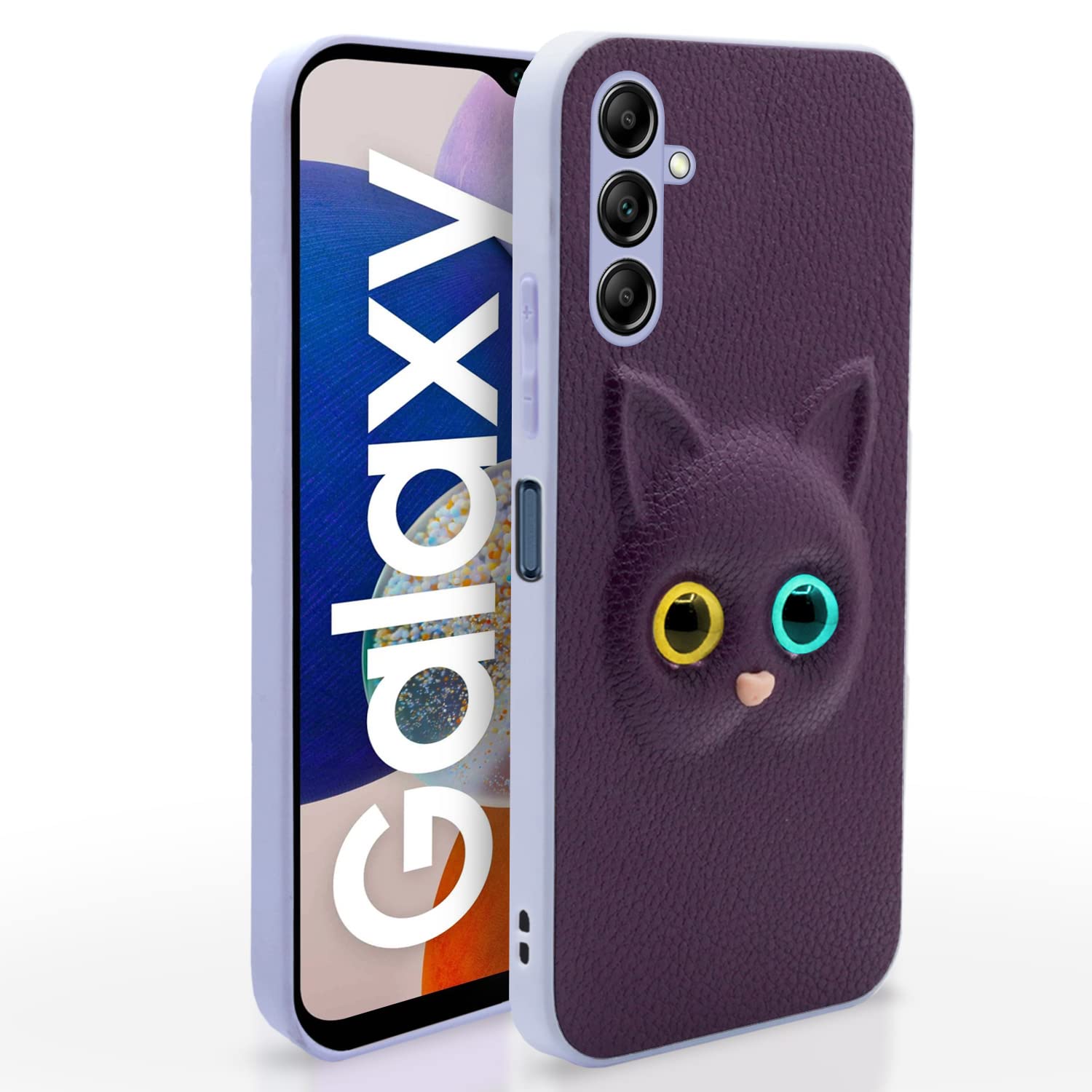 Pikkme Samsung Galaxy A14 4G / A14 5G Back Cover for Girls | Cute Cat Leather Finish | Soft TPU | Case for Samsung Galaxy A14 4G / A14 5G (Purple) (B0BYDCLZNB) Amazon Price History, Amazon Price Tracker