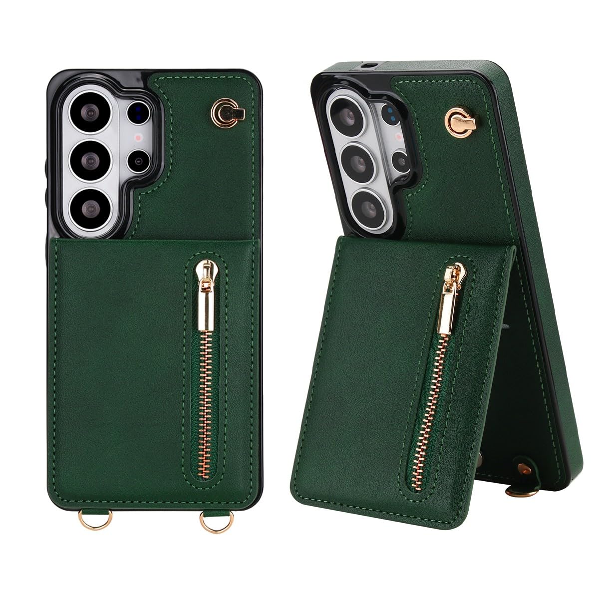 Housse Samsung Galaxy S24 verte avec fermeture éclair pour libérer vos mains lors des sorties - 8
