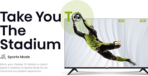 Vista 10 de Hisense Serie A4 Smart TV Android HD de 32 pulgadas con DTS Virtual X, modos de juego y deportes, Chromecast integrado, compatibilidad con Alexa