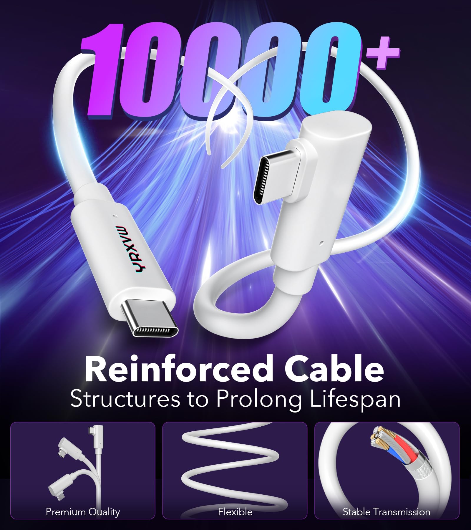 Kabel połączeniowy o długości 3 m, kompatybilny z kaskami rzeczywistości wirtualnej Meta/Oculus Quest 3, Quest 2/Pro, PICO 4, akcesoriami VR, przewodem do ładowania i przewodem do transmisji