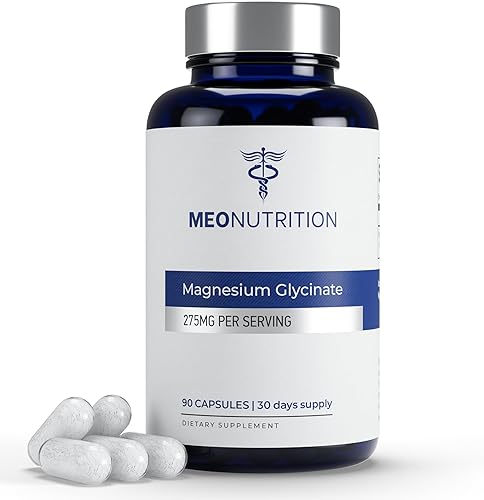 Glicinato de magnesio 275 mg por porción  90 cápsulas veganas  Sin OMG, sin gluten, suave en la digestión  Apoya el sueño, la salud del corazón y