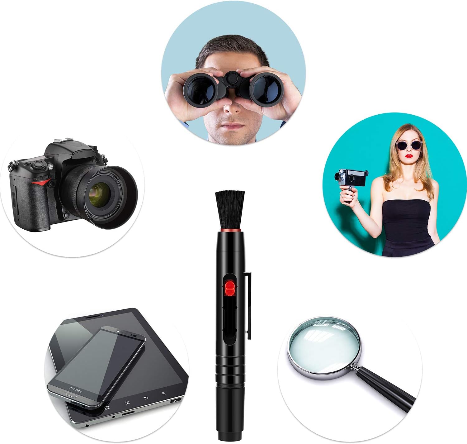 Discount 80% 3 Pieces Multifunction Lens Cleaning Pen Brush, Lens Brush Camera Screen Cleaning Pen for Camera, SLR, Telescope, Magnifying Glass, Phone
