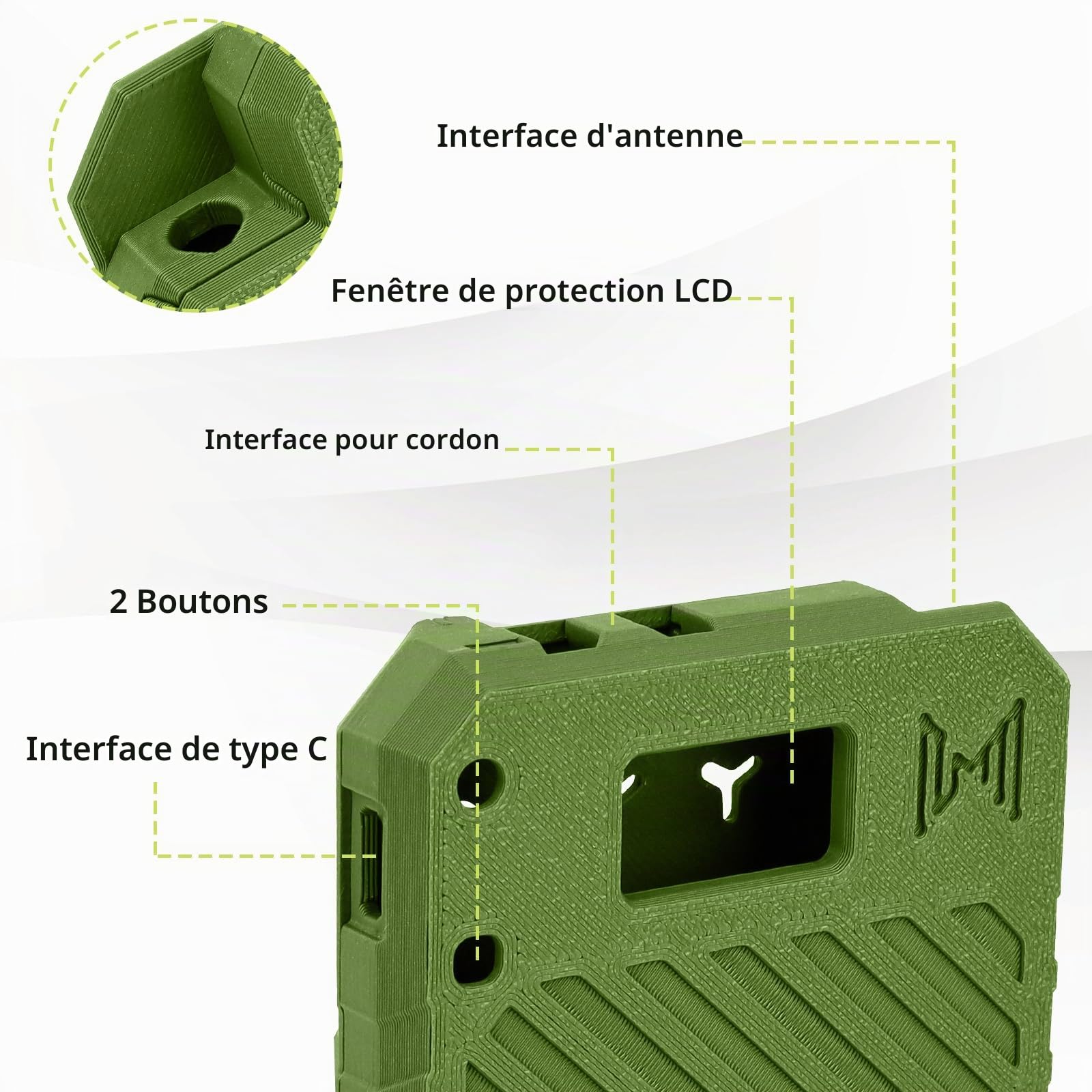 1 pack ESP32 pour Heltec V3 Houig, carte de développement LoRa, Meh Houig avec connecteur Atea et interface TyeC, N33, vert armée
