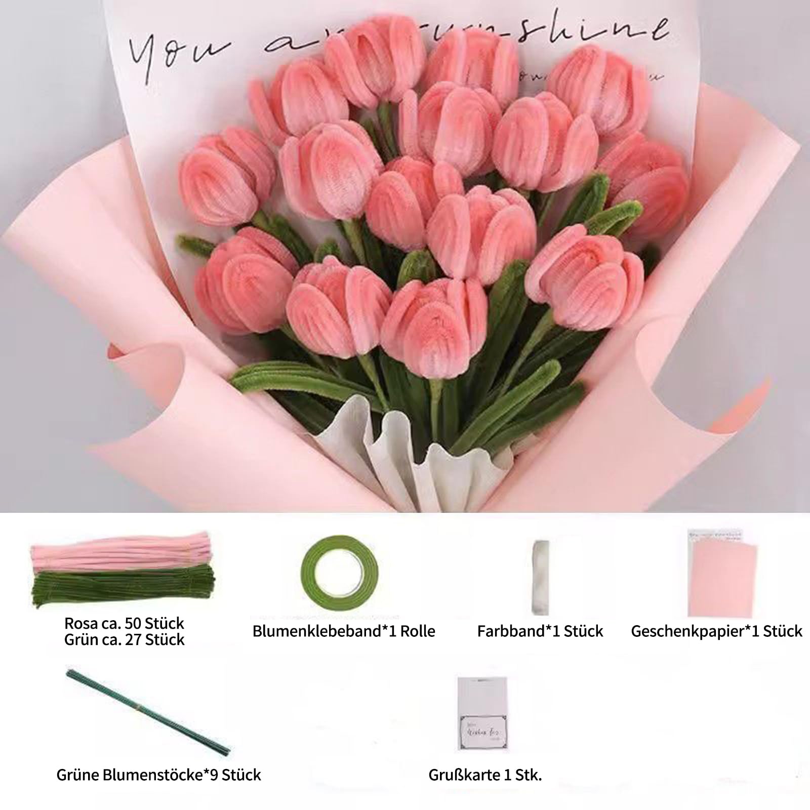 400 Stück Pfeifenreiniger Blumen Set, Pfeifenputze Produktbild-Vorschau 13