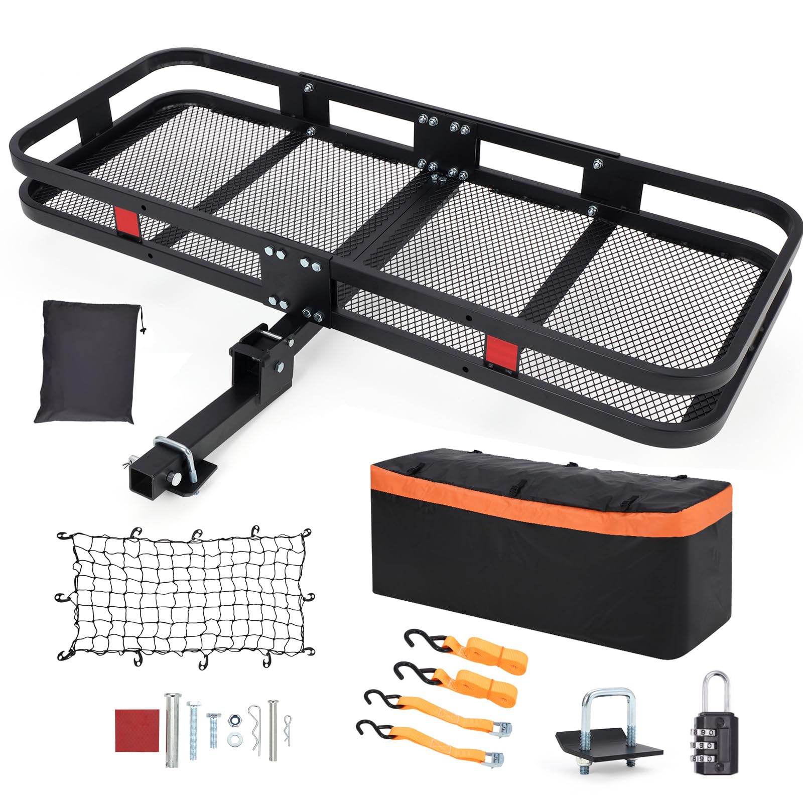 Hitch Cargo Carrier 60x24x6 In Hitch Mount Cargo Carrier, 500lb