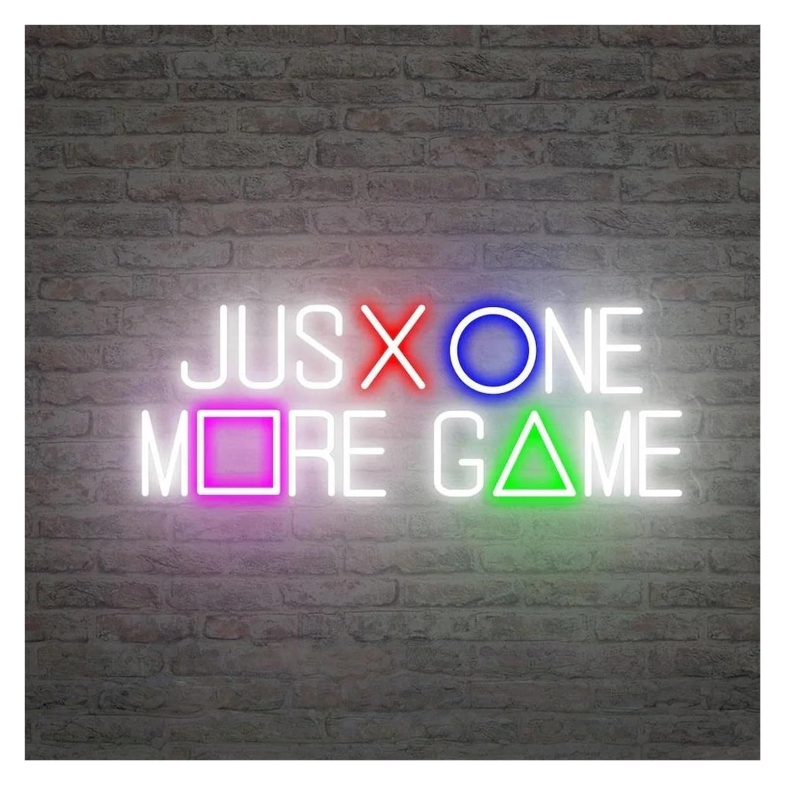 SHOUXI Sign Lamp Just One More Game Neon Sign Light Dimmable USB Powered for Gamer Room Home Bedroom Wall Decor 45cm(D)