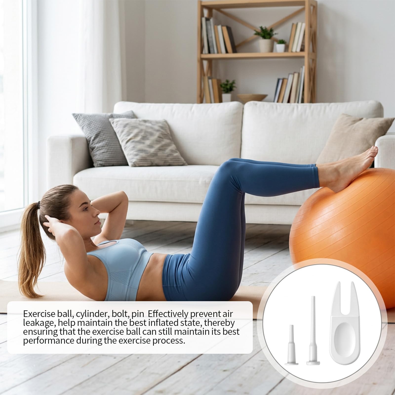 Tapones de bola de yoga, 20 tapones de aire con 2 herramientas de extracción, kit de repuesto de tapón de bola de ejercicio, bola de ejercicio, tapón de aire para pelotas de pilates, pelotas