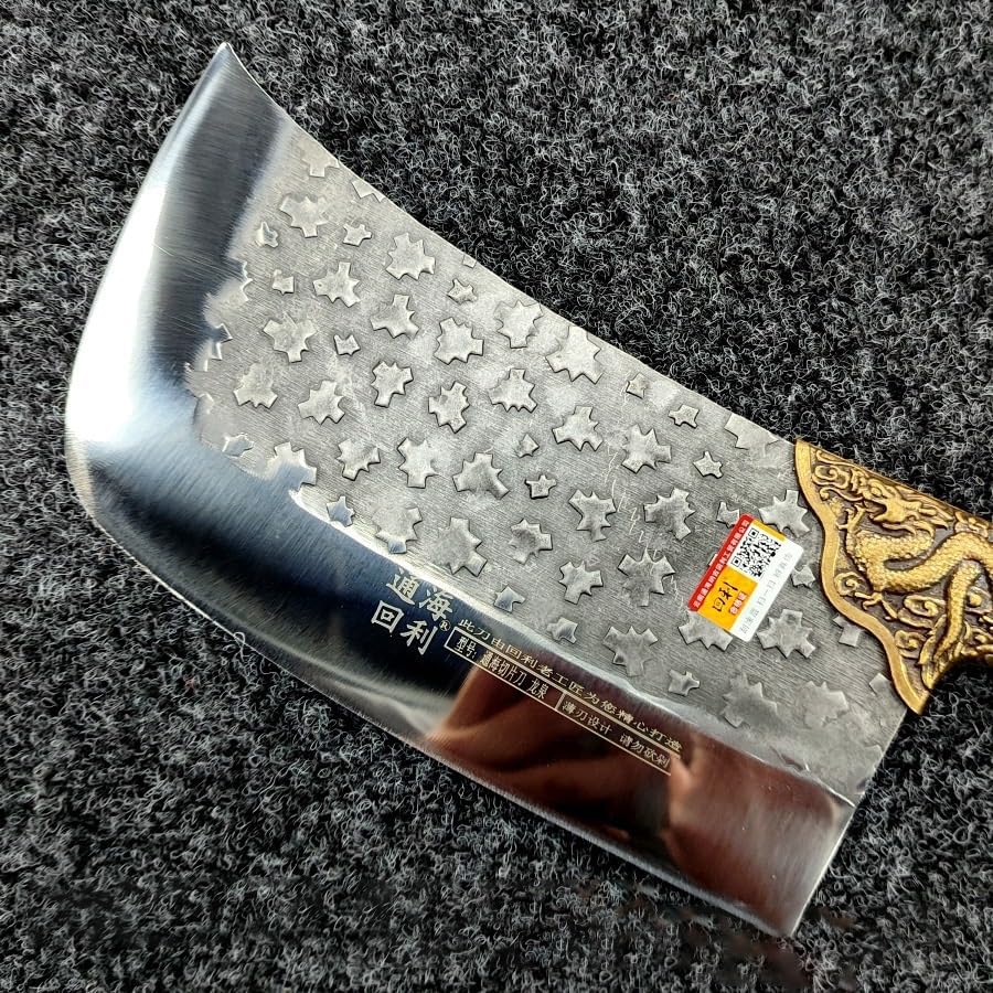 Meat Cleaver,Cleaver Knife 8 Inch Slicing Knife Butcher Chefs Cleaver Handmade Forged Longquan Kitchen Knives For Cutting Vegetables, LAMAJIGA5844