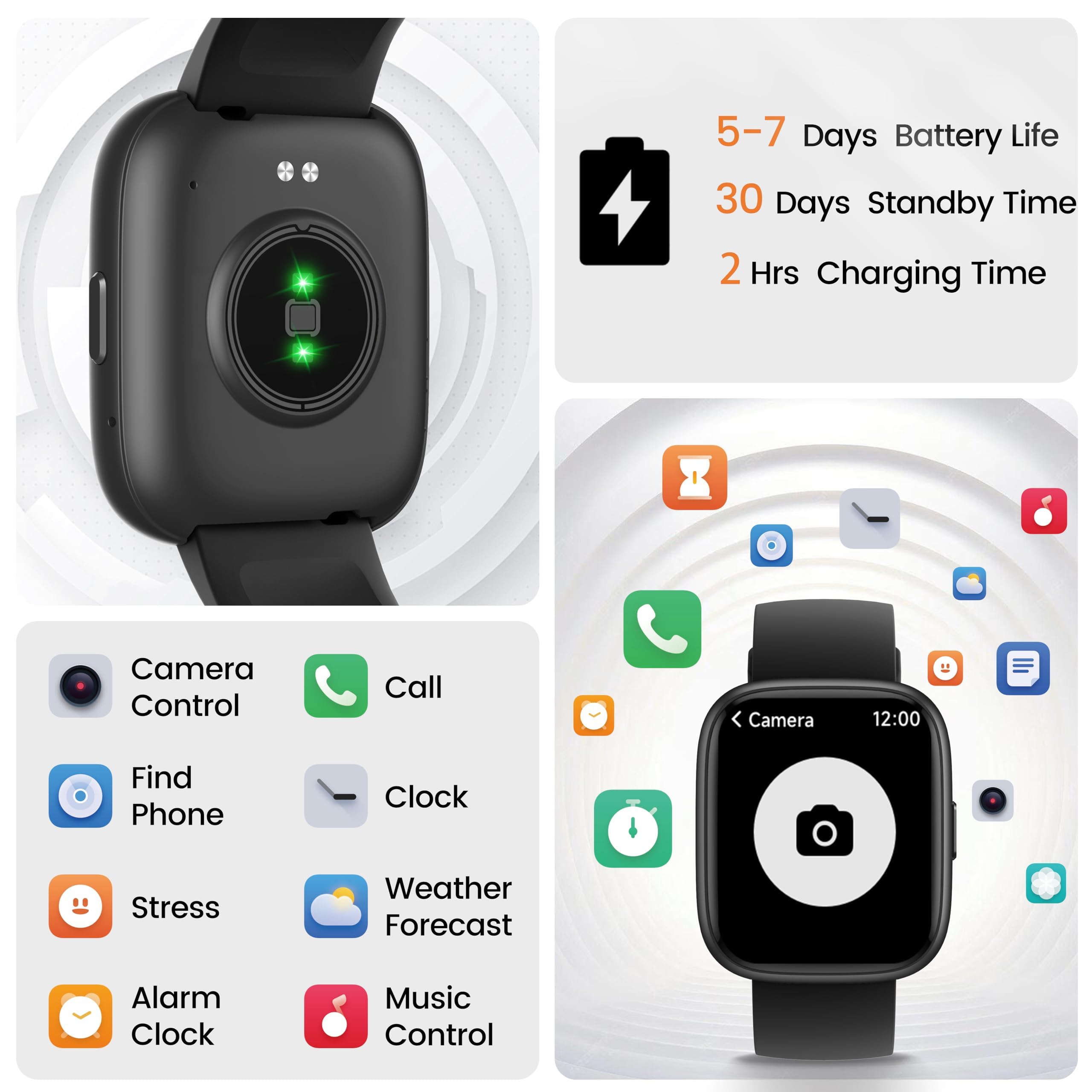 Smart Watch with Alexa Built-in, 1.83" HD Touchscreen Fitness Tracker with Bluetooth Calling, Fitness Watch with Heart Rate/Sleep Monitor, 120+ Sports Modes, IP68 Waterproof Smartwatch for Android iOS