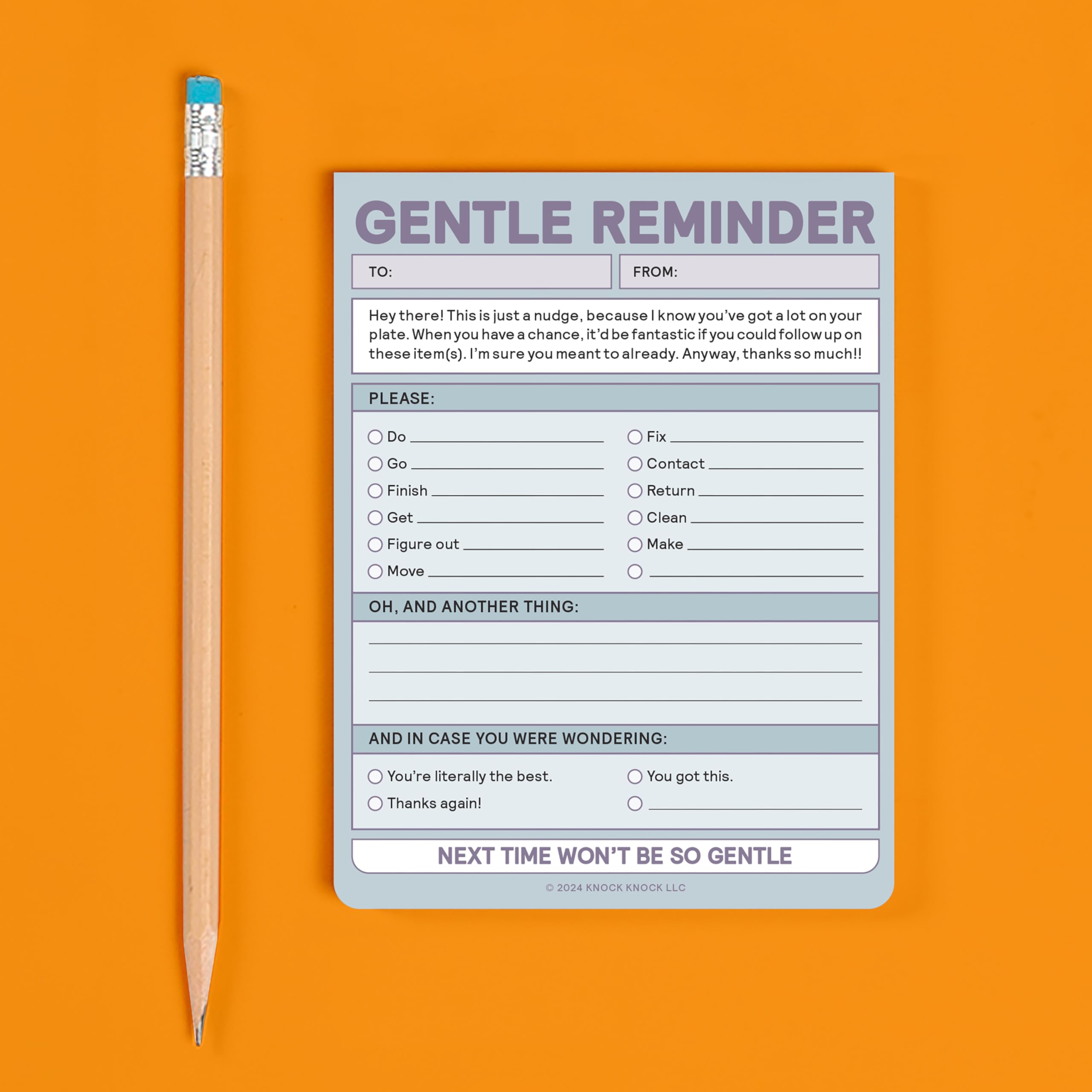 Knock Knock Gentle Reminder Note Pad, Funny Office Notepads & Checklist Nifty Notes (Pastel), 4 x 5.25-inches - Image 4