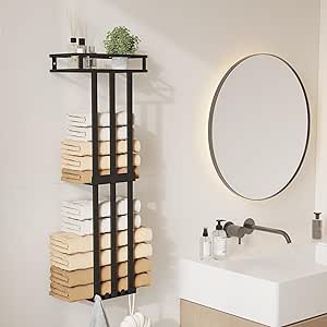 Amazon.com: Clothink Towel Racks for Bathroom,Towel Storage Rack Wall ...