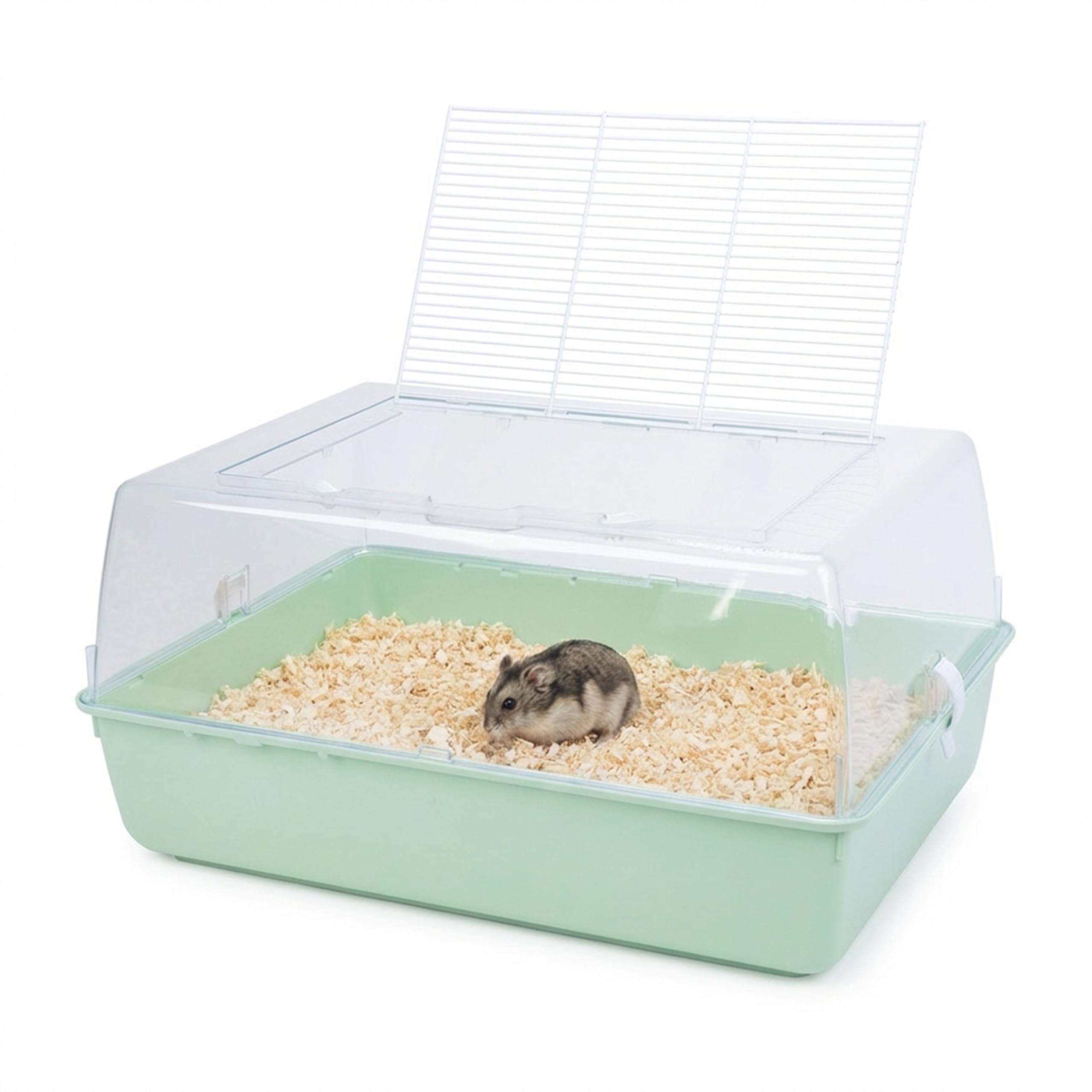 Ferplast MINI DUNA MULTY Hamster Cage - Habitat for Rodents, Guinea Pigs, Rabbits - Interactive Transparent Design, Easy Access & Cleaning, 71x46xh31,5cm