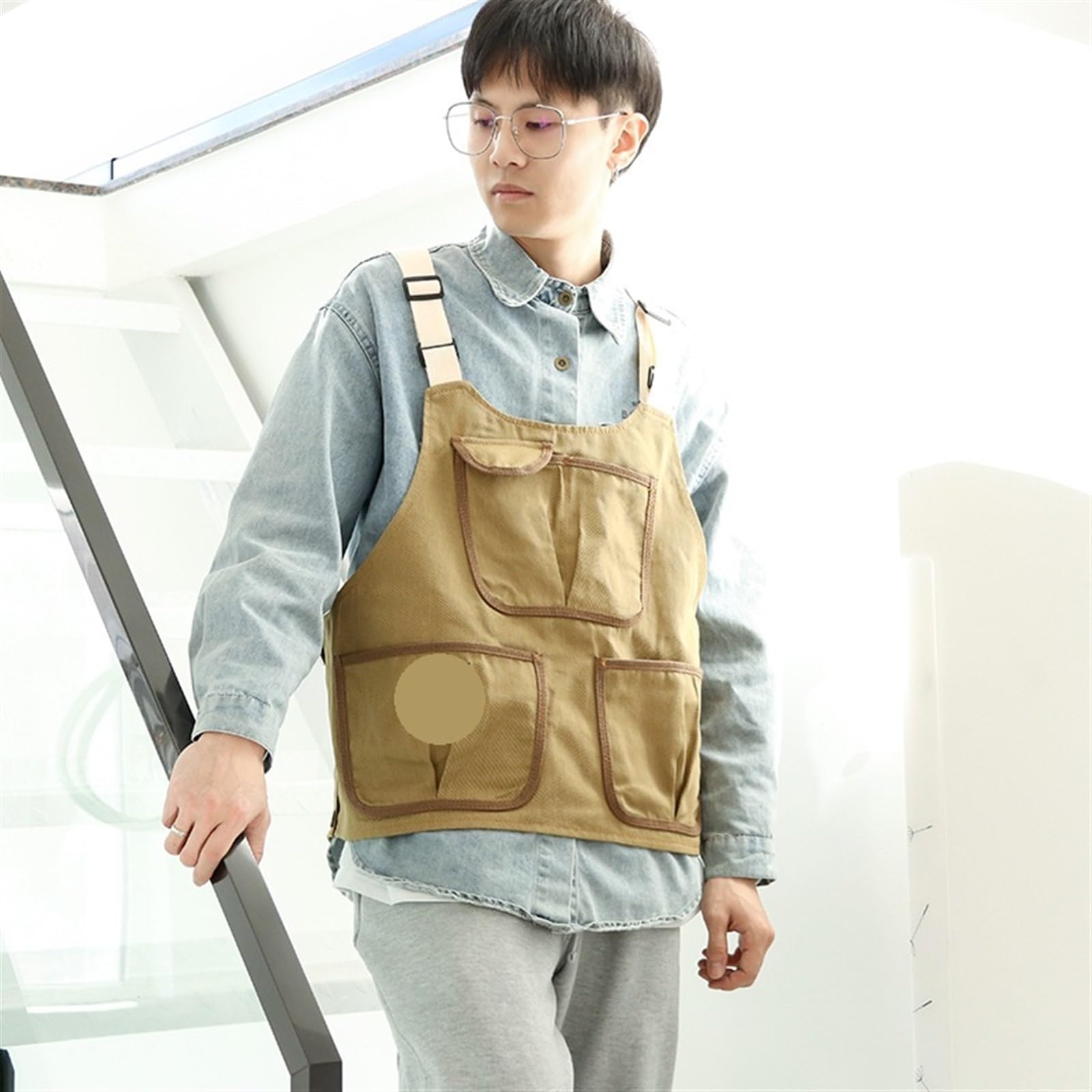 Delantal de Trabajo Delantal vaquero industrial Barista Restaurante Cocina Camarero Ropa de trabajo Monos pintura
