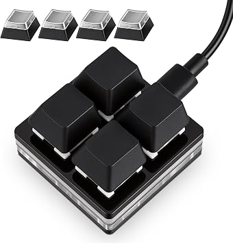Mini Black 4key Programmable Shortcut Key Keyboard for Game Office Working
