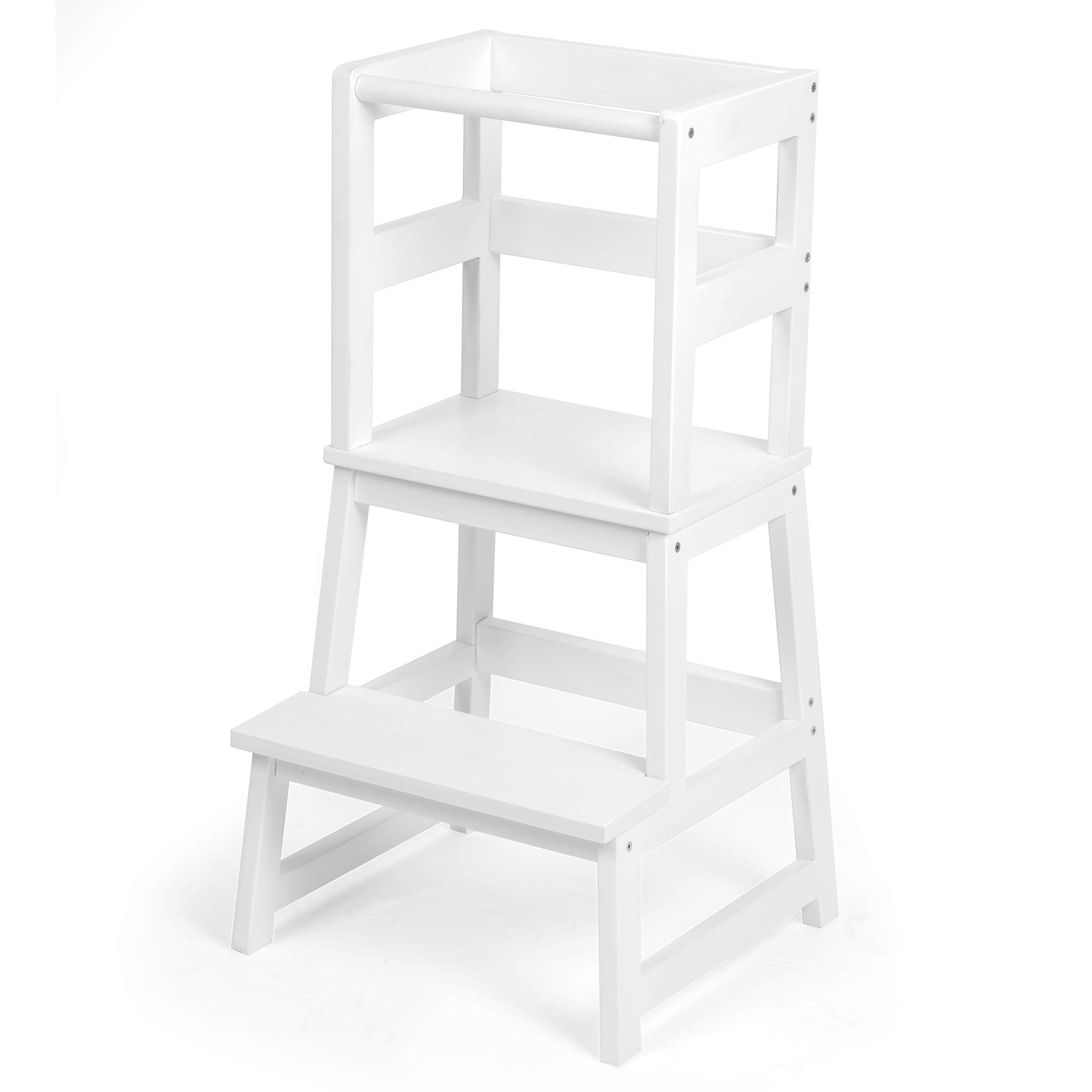 Buy Play Platoon Toddler Kitchen Stool White Wooden Step Stool Tower