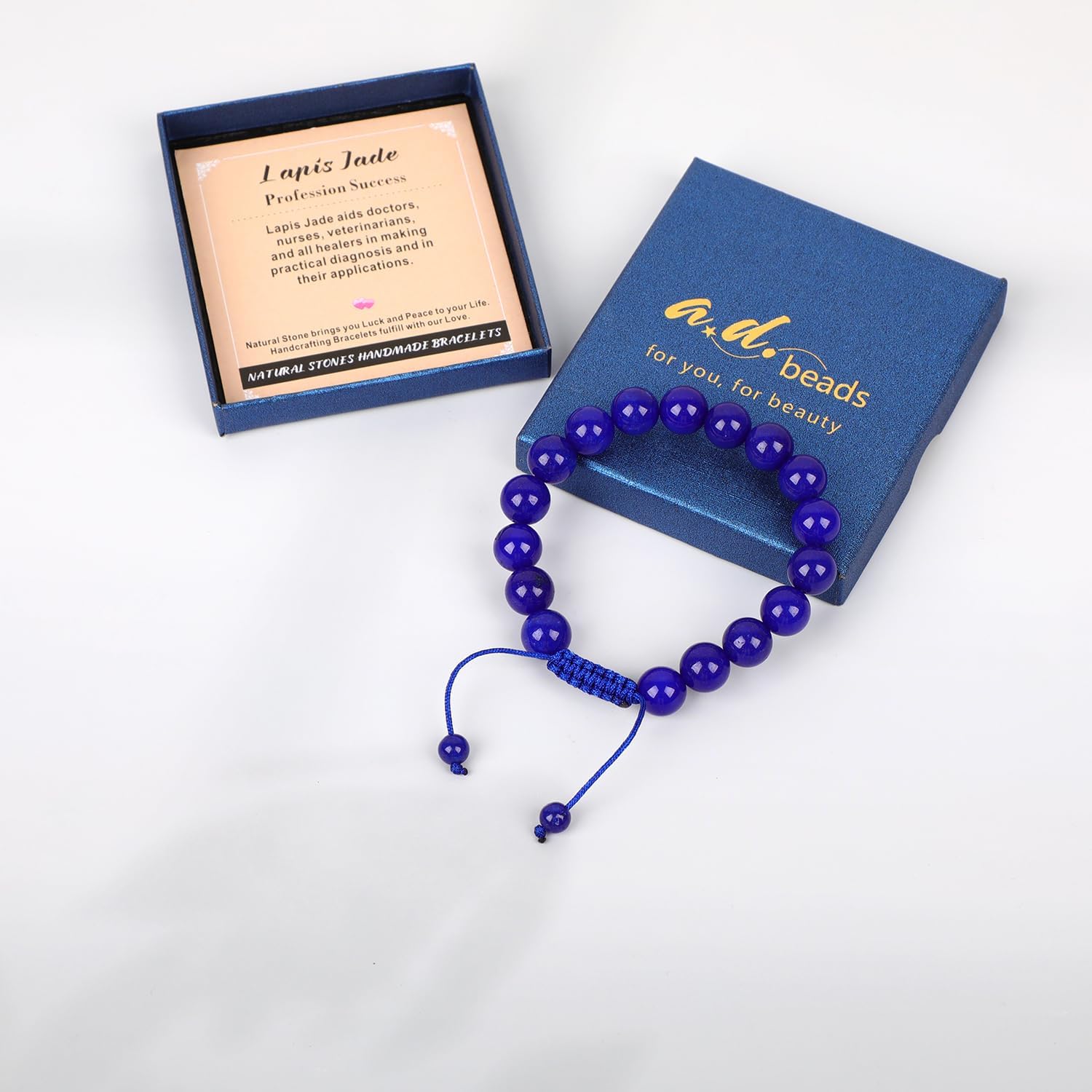 AD Beads Handcrafted Beaded Macrame Bracelet Stylish Customizable Jewelry for Men and Women Protection Healing Gemstone for Balance Wellness Positive - Image 4