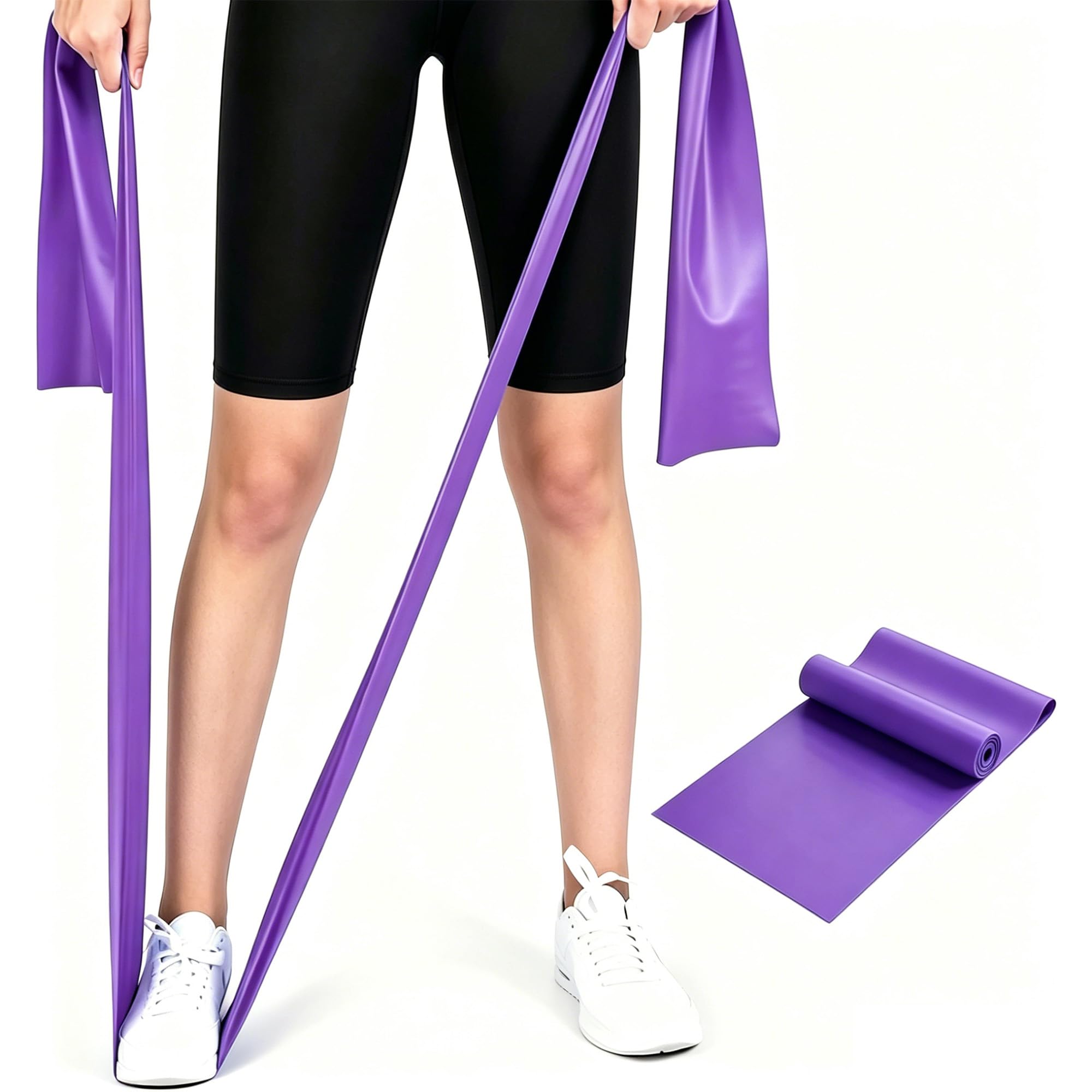 GOAITOU Resistance Bands, Professional Latex Elastic Exercise Bands Long Stretch Bands for Physical Therapy, Recovery, Yoga, Pilates, at-Home or The Gym Workouts, Fitness, Strength Training (Purple)-picture-13